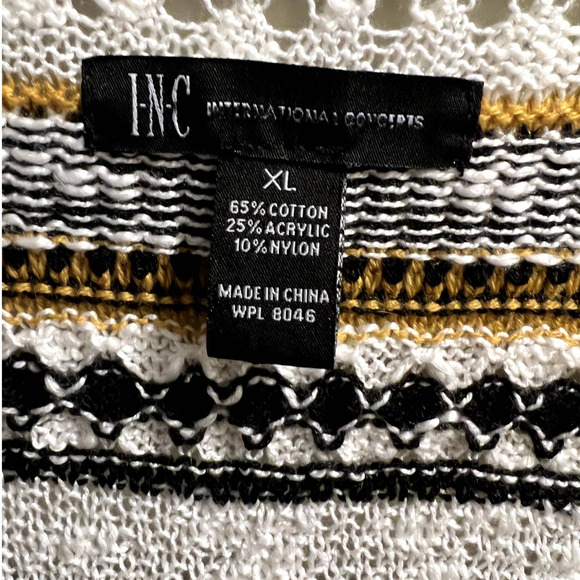 INC International Concept, Open Woven Stripes Cardigan, XL - Picture 2 of 6